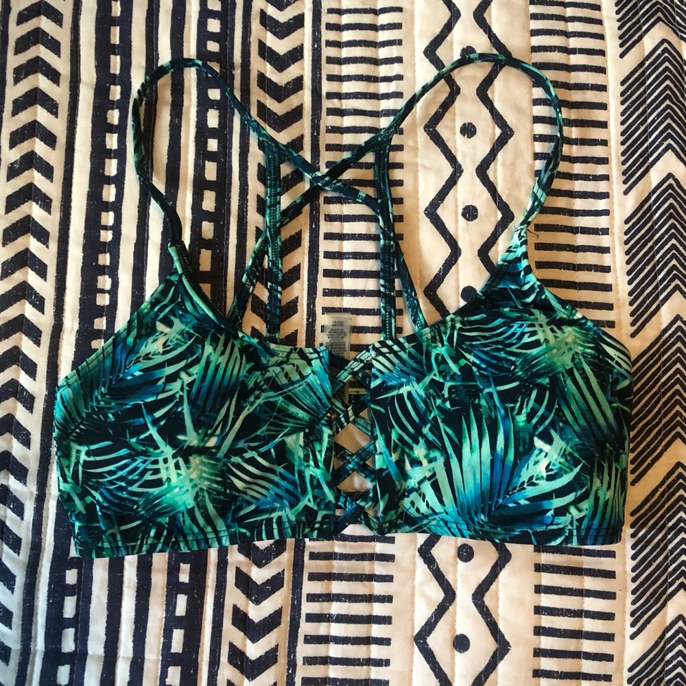 Victoria Secret PINK Palm Criss Cross Bikini Top